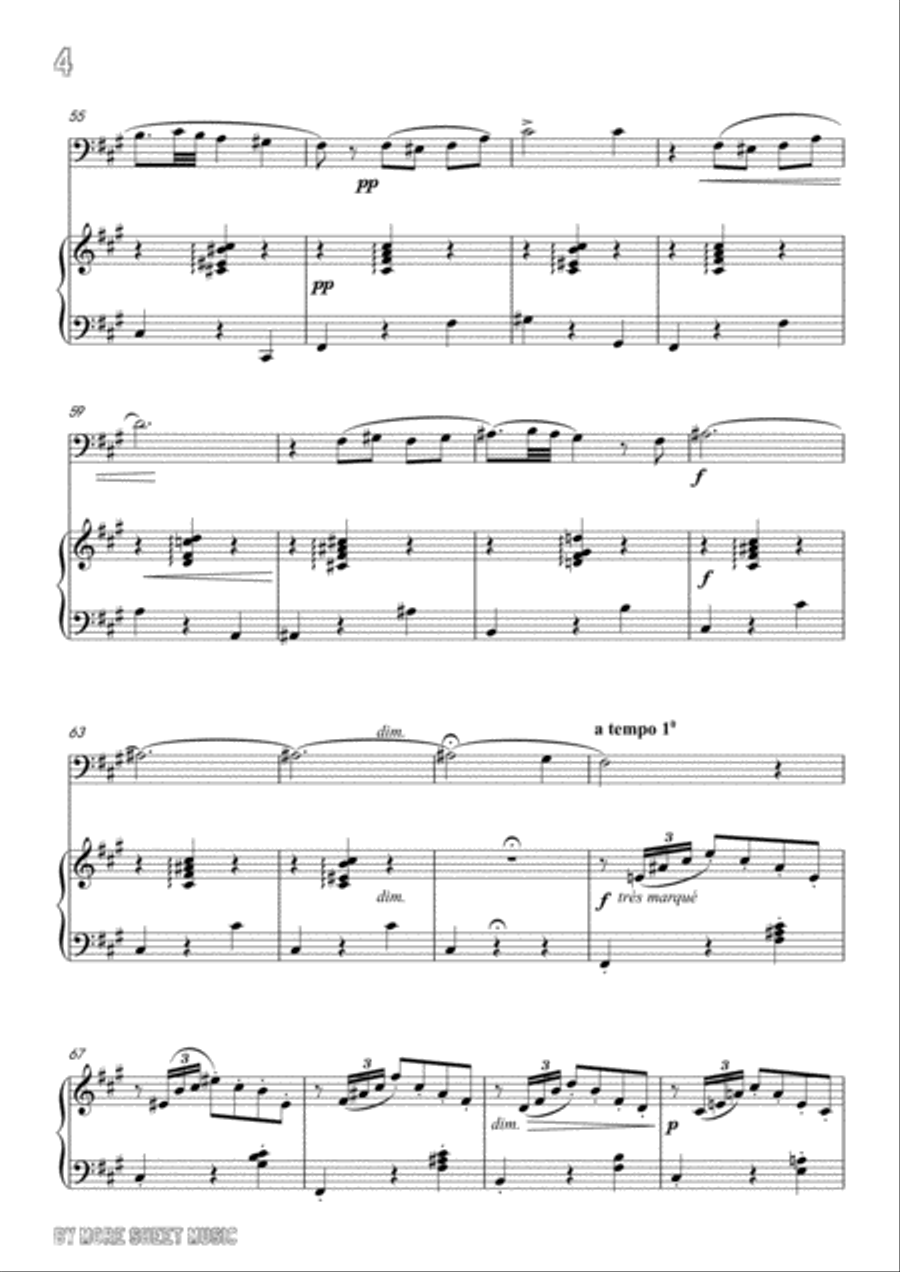 Massenet-Nuit d'Espagne, for Cello and Piano Piano scores gallery preview page 6