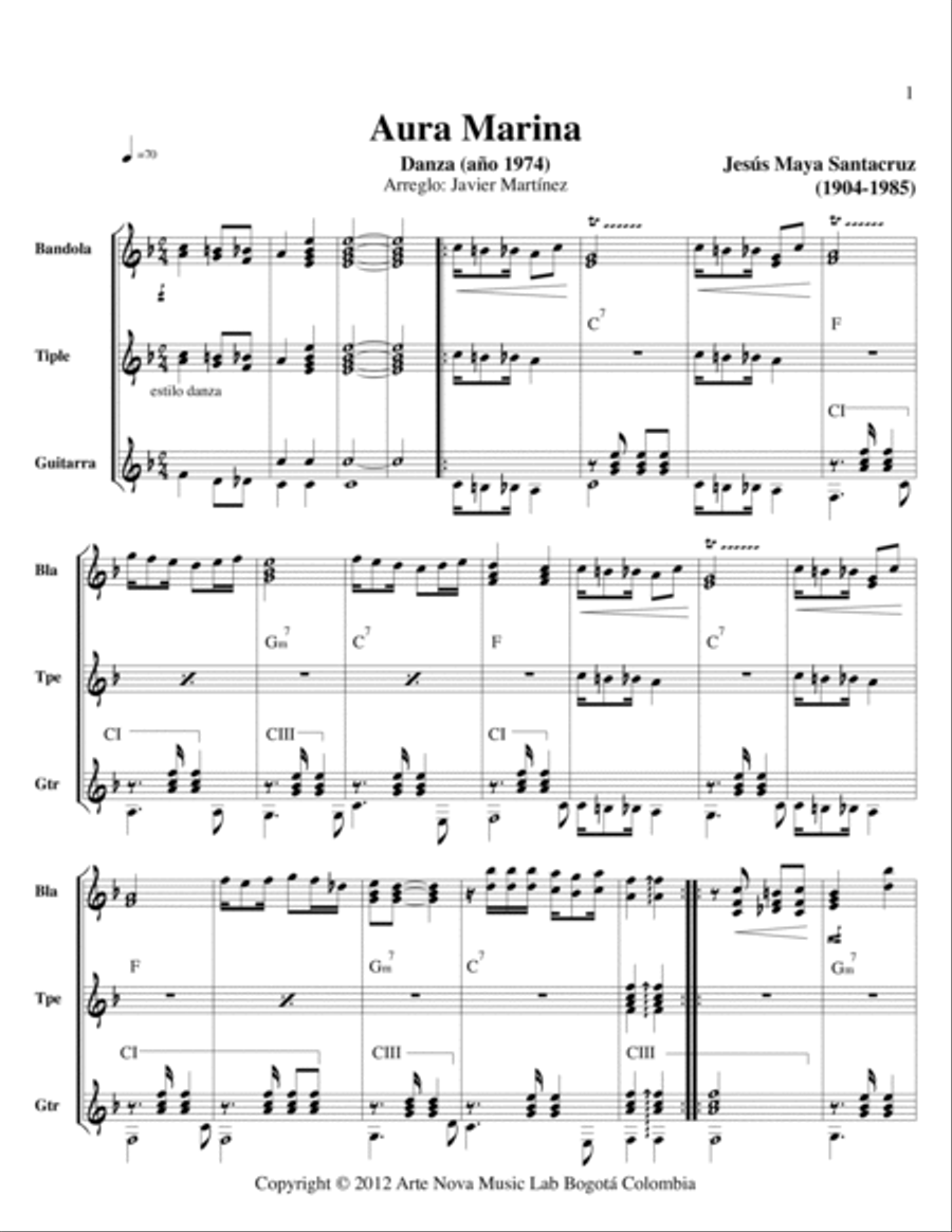 Aura Marina Aura Marina Acoustic Guitar scores gallery preview page 2