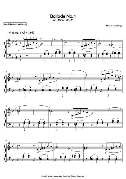 Ballade No. 1 (EASY PIANO) in G Minor, Op. 23 [Frédéric Chopin] image number null