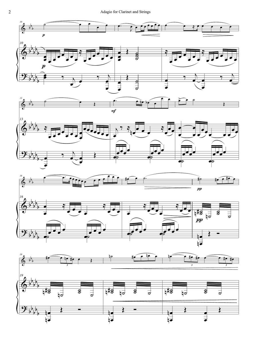 Heinrich Baermann: Adagio for Clarinet and Piano Heinrich Baermann: Adagio for Clarinet and Piano Clarinet Solo scores gallery preview page 2