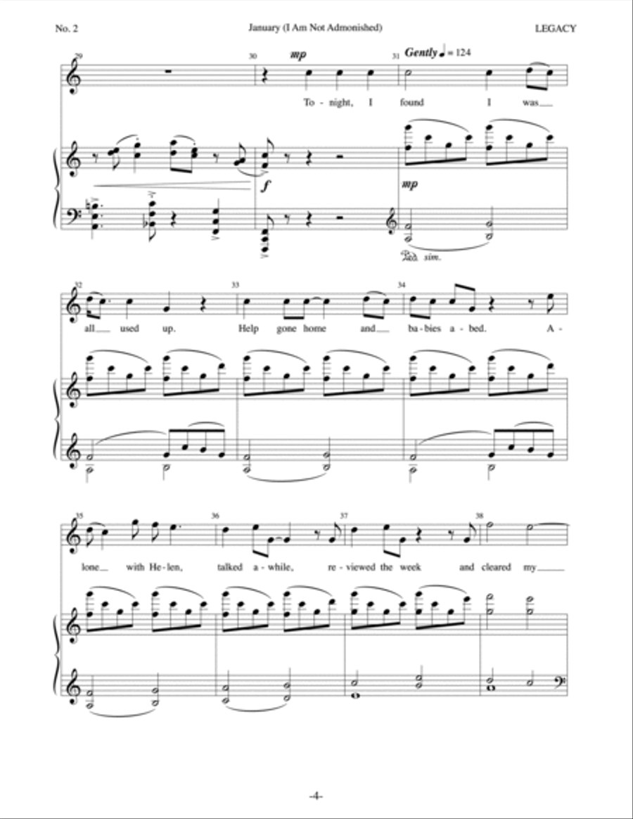 January (I Am Not Admonished) Piano, Vocal scores gallery preview page 4