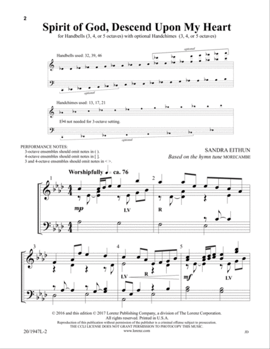 Spirit of God, Descend Upon My Heart 5-Octaves scores gallery preview page 2