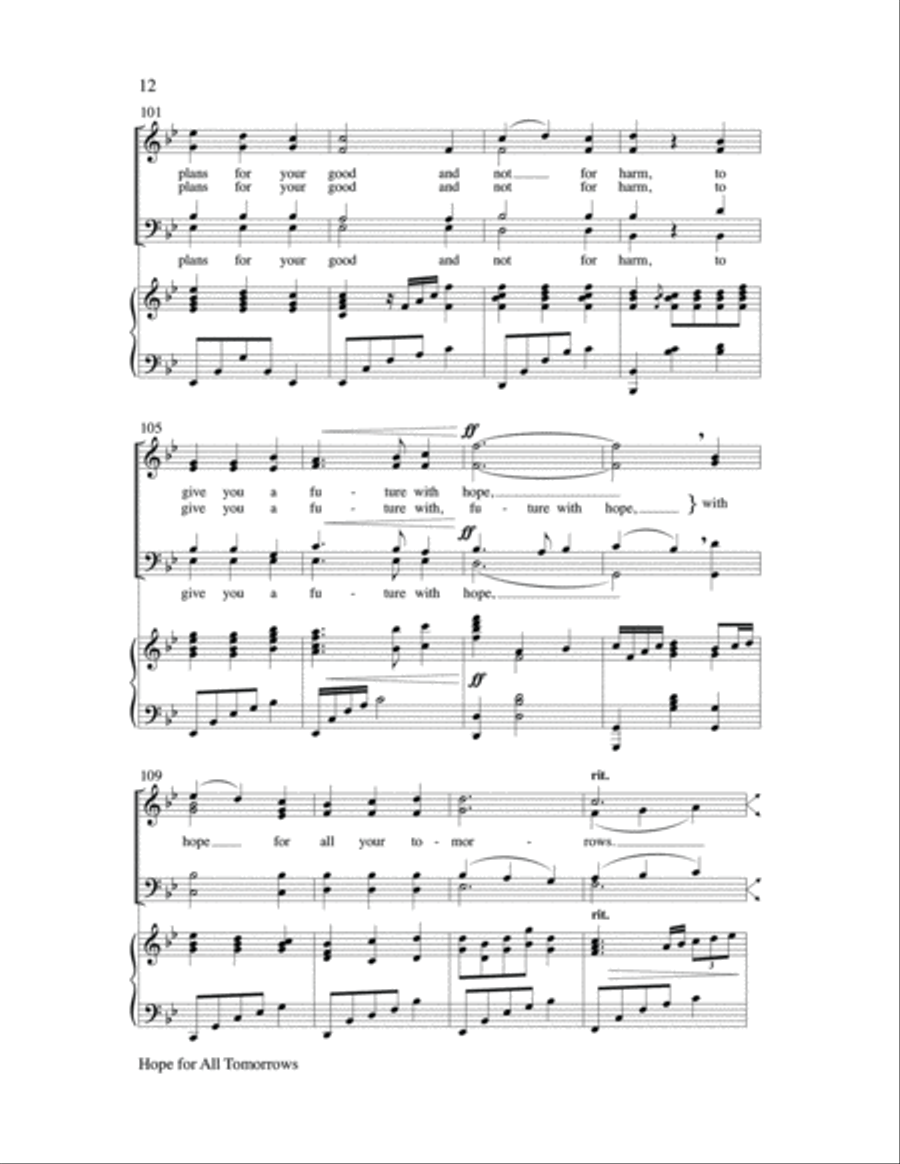 Hope for all Tomorrows Hope for all Tomorrows Choir scores gallery preview page 12