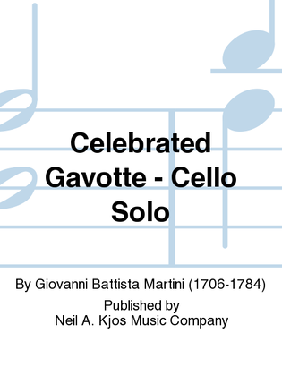 Celebrated Gavotte - Cello Solo