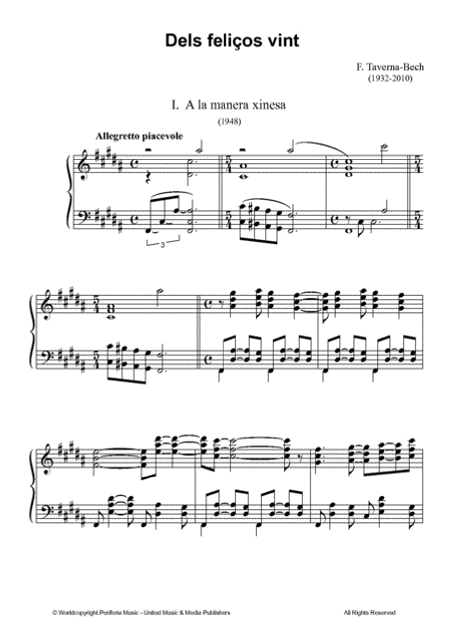 Dels Feliços Vint for Piano Piano Solo scores gallery preview page 2