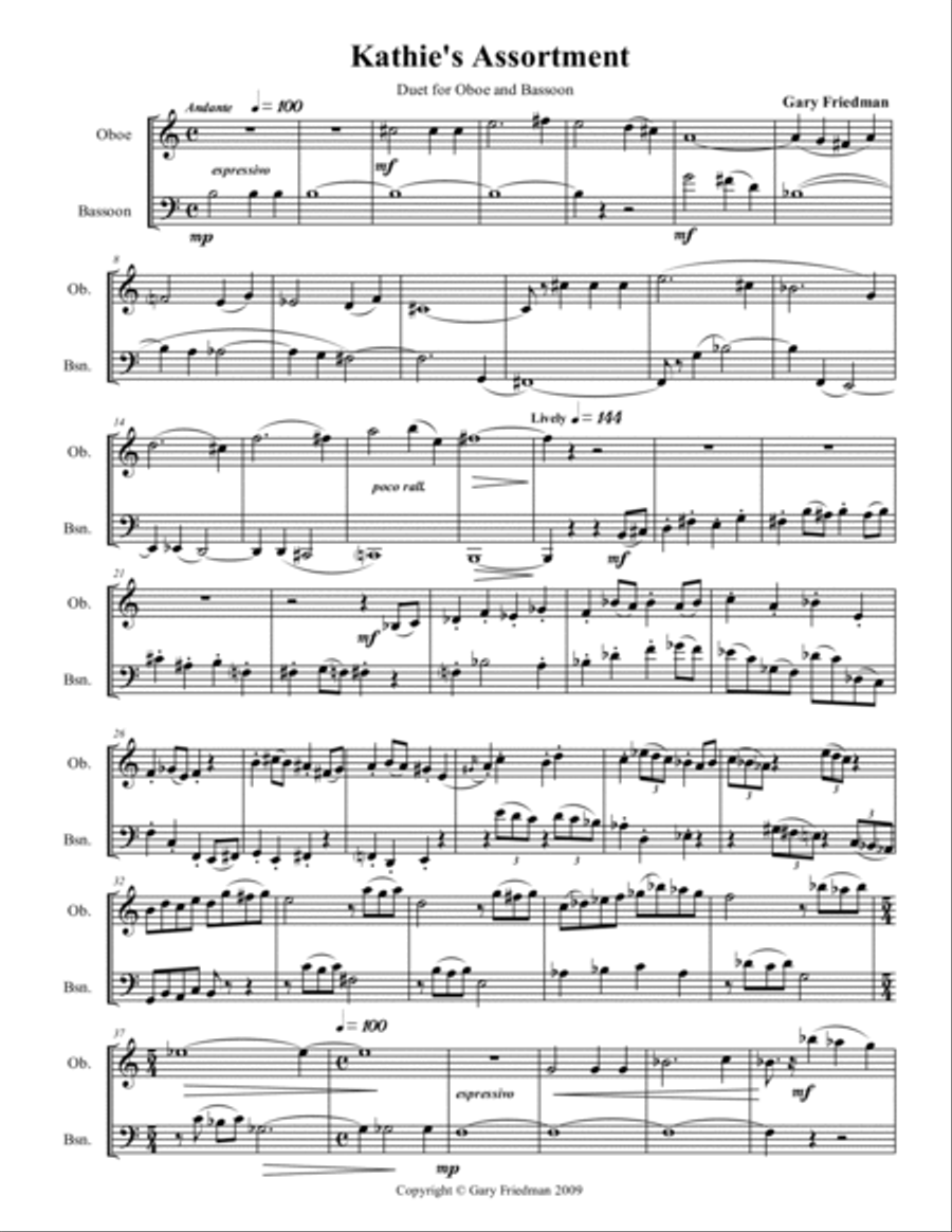 Kathies's Assortment Woodwind Duet scores gallery preview page 3
