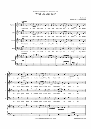 Book cover for What Child is this - SATB and Piano