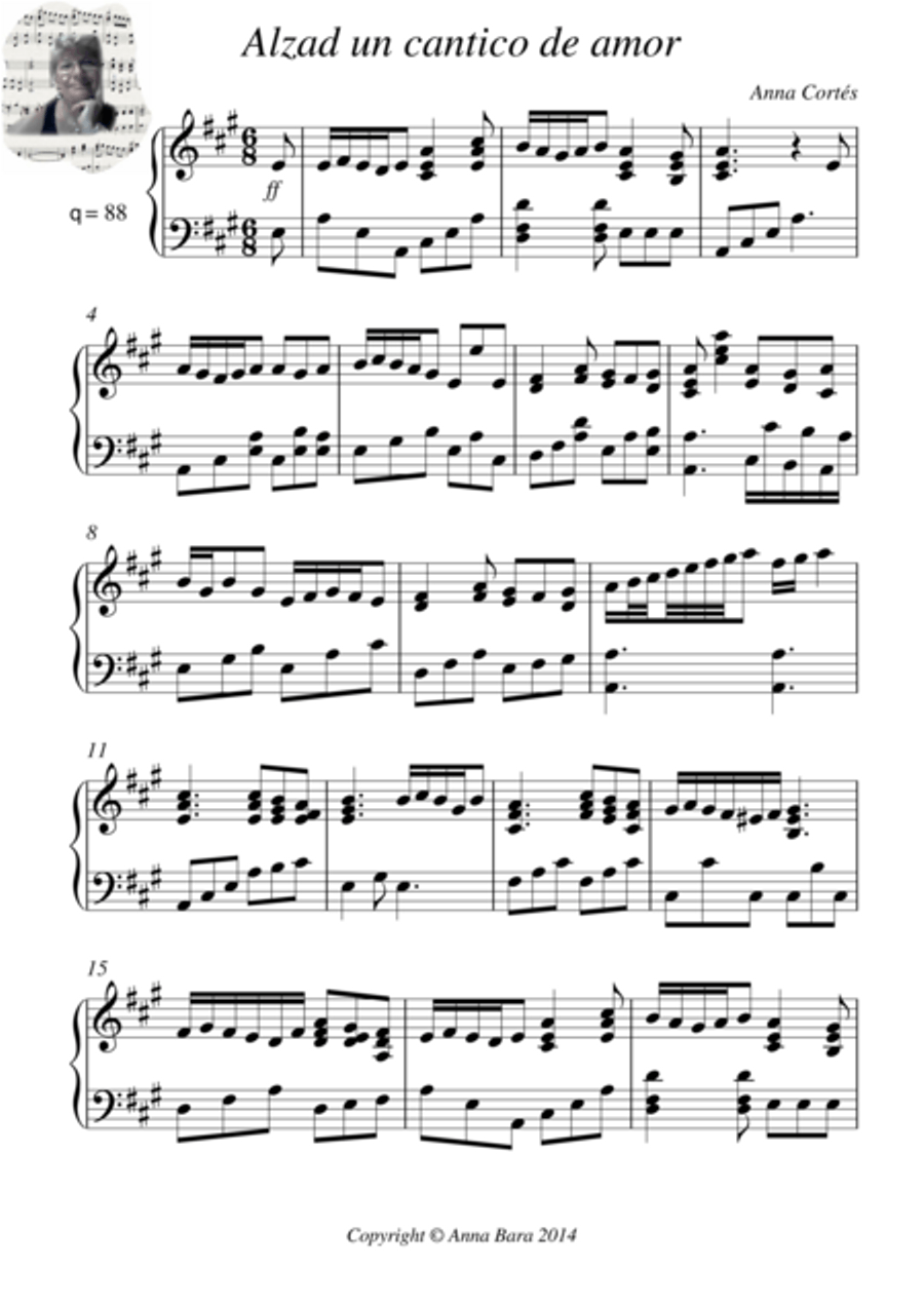 Alzad un cantico de amor Alzad un cantico de amor Piano Solo scores gallery preview page 1
