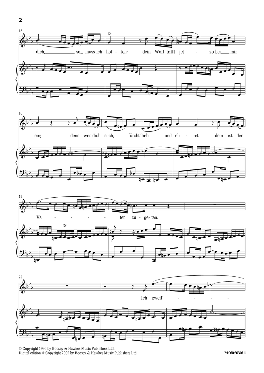 Komm, Mein Herze Steht Dir Offen (from Cantata 74 Wer Mich Liebet, Der Wird Mein Wort Halten) Piano, Vocal scores gallery preview page 2
