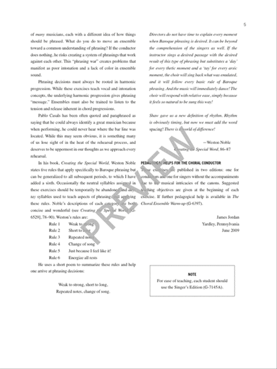 The Choral Warm-Up: Accompanied Modal Canons - Conductor's edition in Full Score with Teaching Objectives and CD Choir scores gallery preview page 7