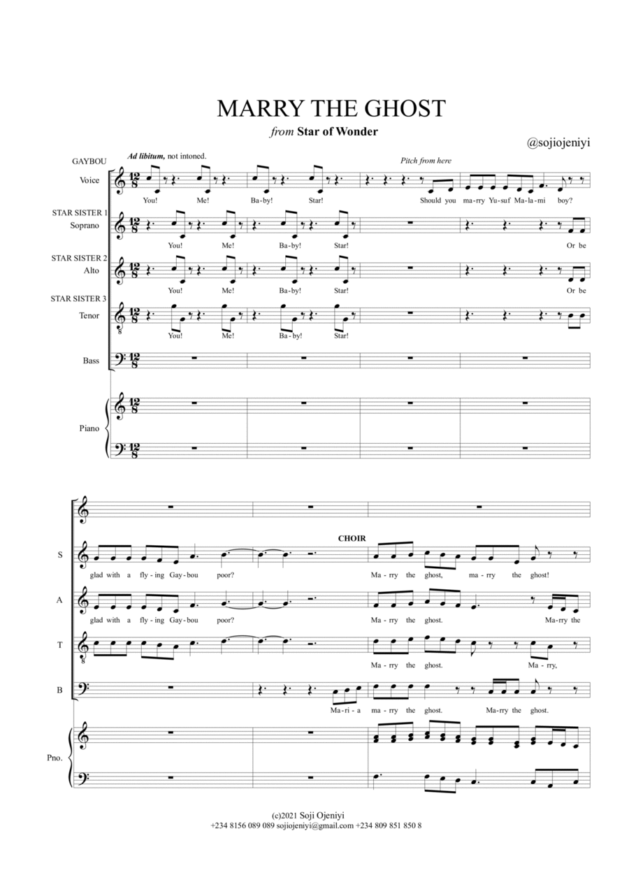 Marry the Ghost 4-Part scores gallery preview page 1