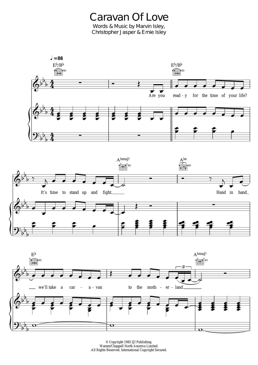 Caravan Of Love Piano, Vocal scores gallery preview page 1