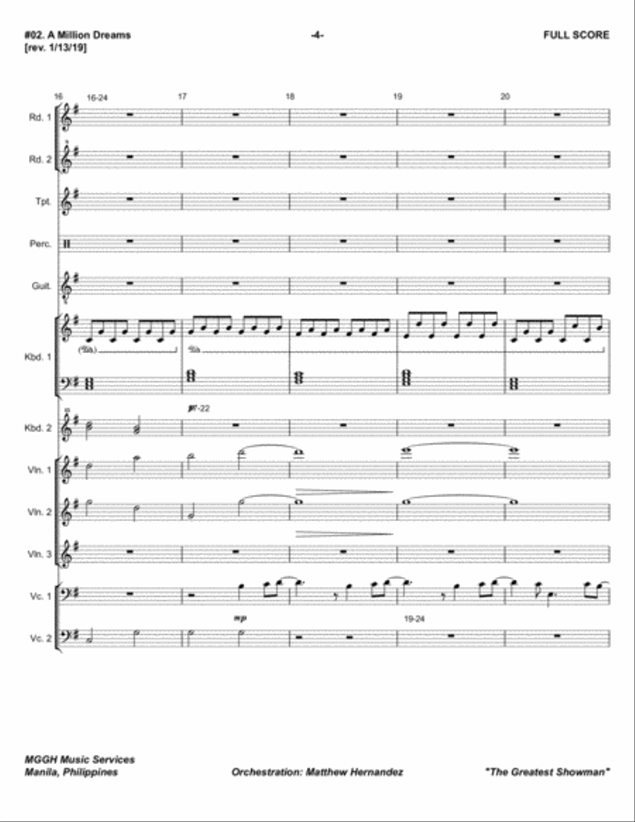 A Million Dreams Piano, Vocal, Guitar scores gallery preview page 4