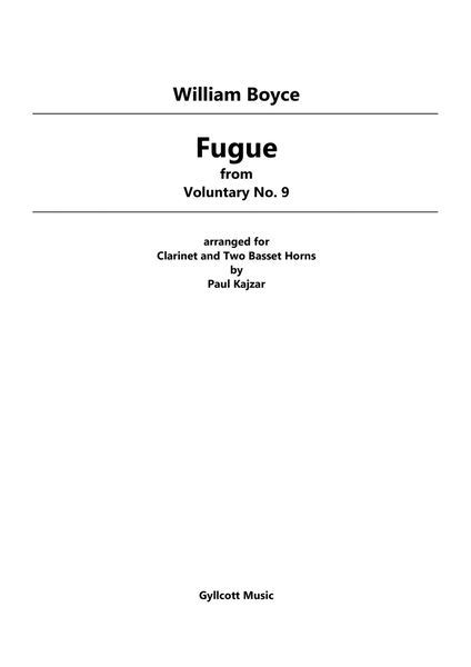 Fugue from Voluntary No. 9 (Clarinet and Two Basset Horns)