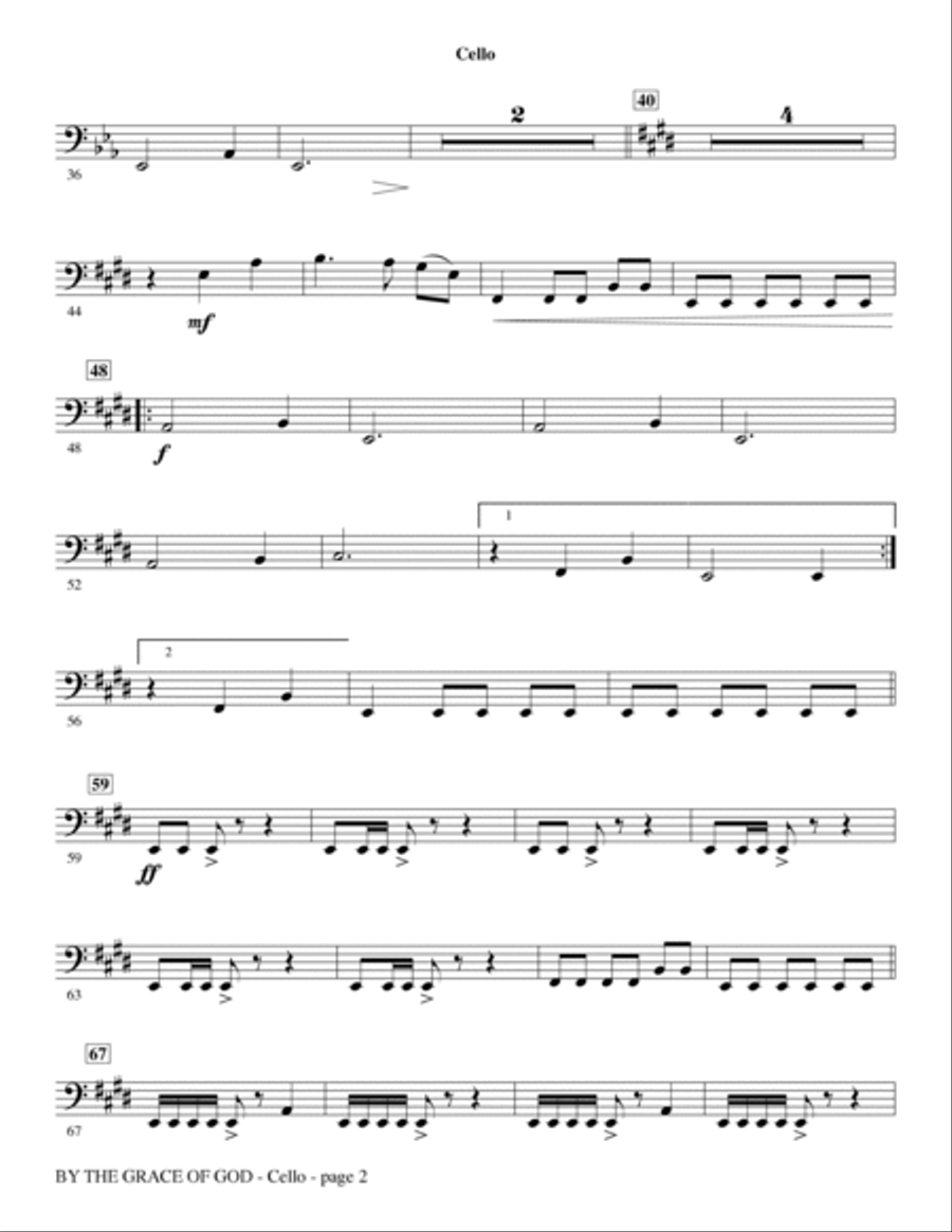 By The Grace Of God - Cello Choir scores gallery preview page 2
