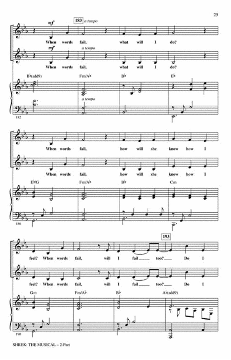 Shrek: The Musical (Choral Medley) 2-Part scores gallery preview page 5