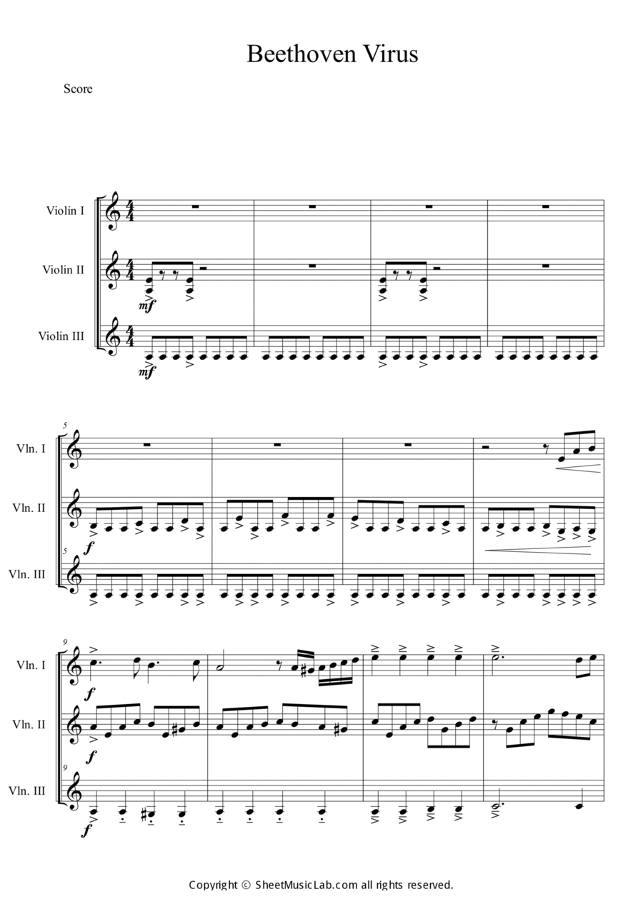 Beethoven Virus Violin scores gallery preview page 1
