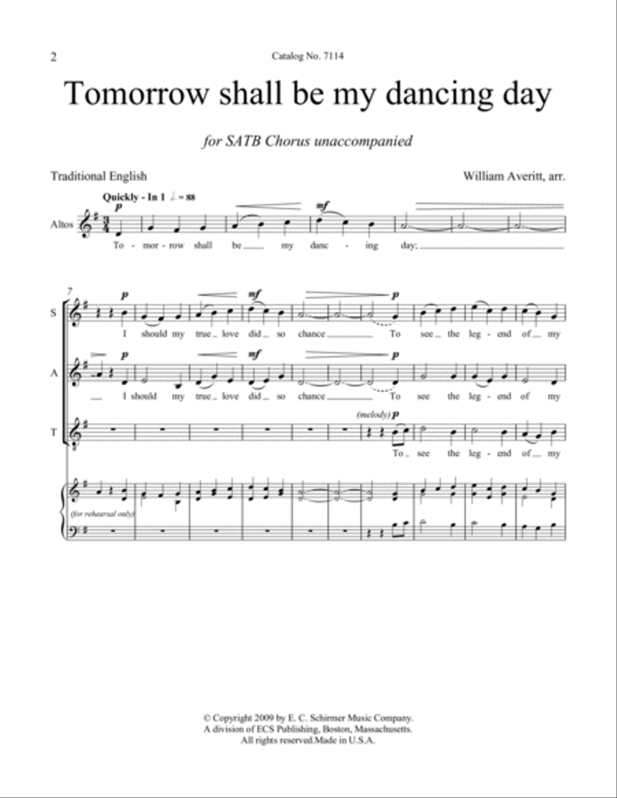 Tomorrow shall be my dancing day Tomorrow shall be my dancing day Divisi scores gallery preview page 7