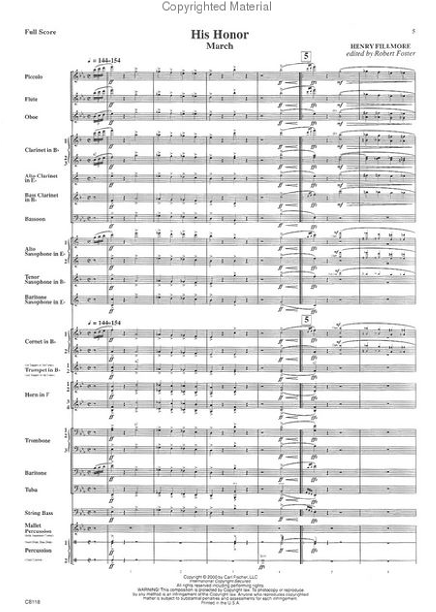 His Honor Concert Band scores gallery preview page 2