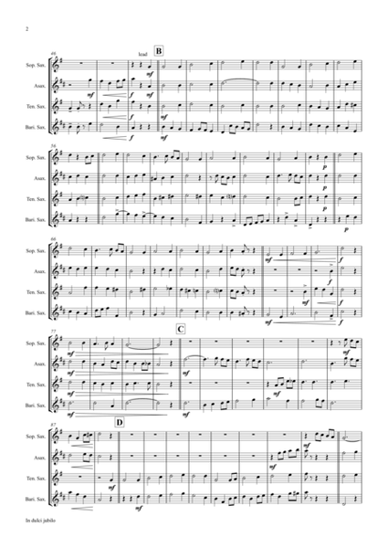 In dulci jubilo - Christmas Song - Jazz Waltz - Saxophone Quartet image number null