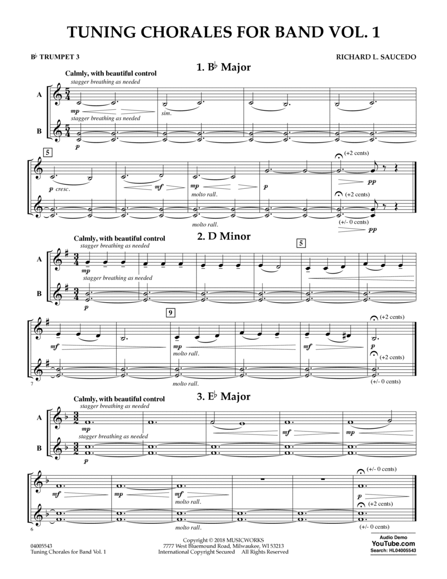 Tuning Chorales for Band - Bb Trumpet 3