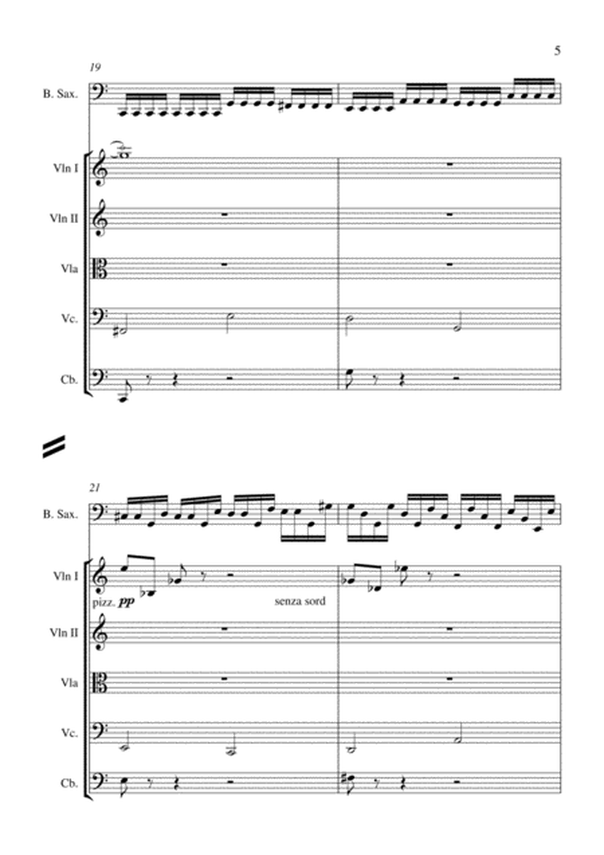 Carson Cooman: Concerto for Bass Saxophone and Strings (1999), score and solo part