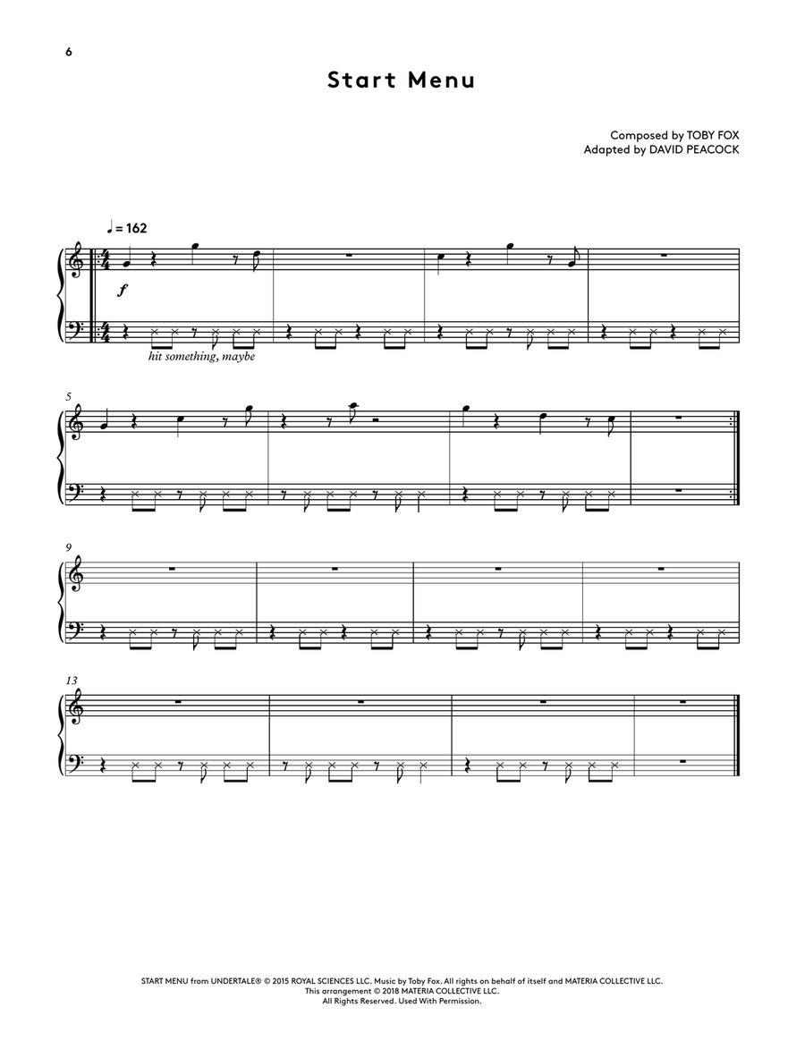 Undertale Complete Piano Score - Sheet Music from the game UNDERTALE Piano Solo scores gallery preview page 6