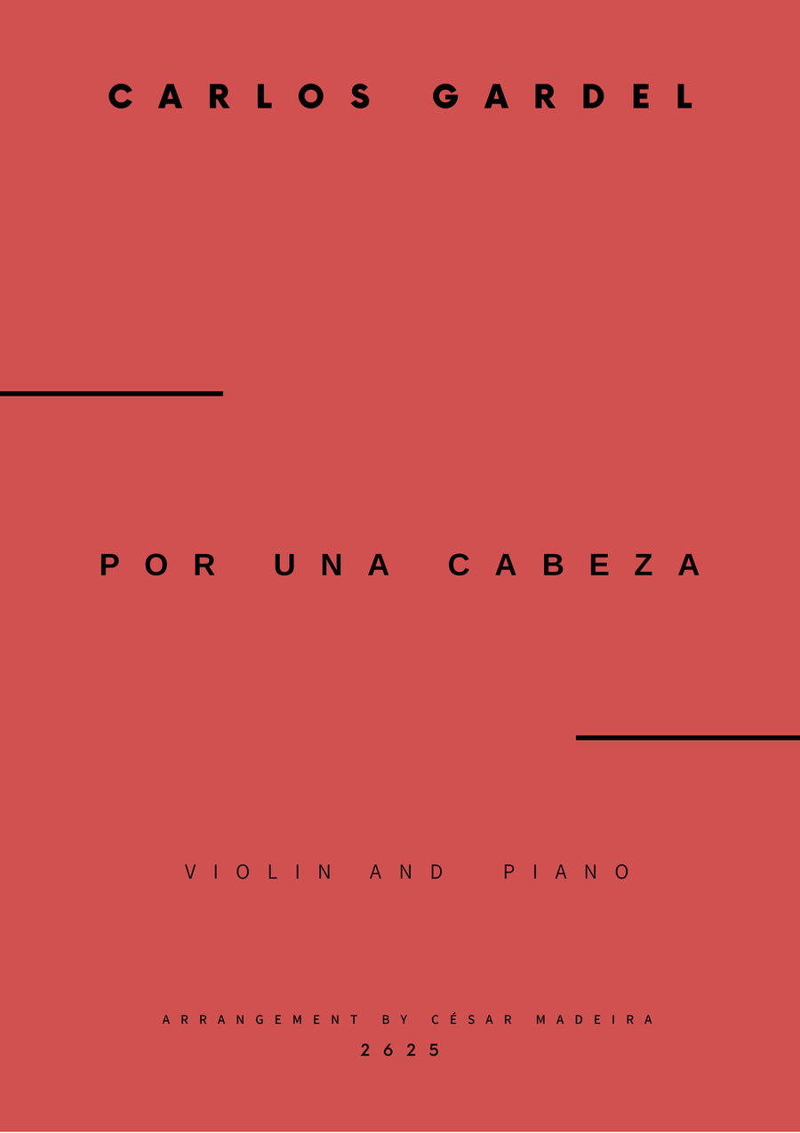 Book cover for Por Una Cabeza - Violin and Piano (Full Score and Parts)