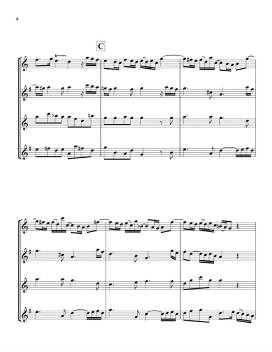 Symphony No. 1 in Bb Saxophone Quartet scores gallery preview page 4