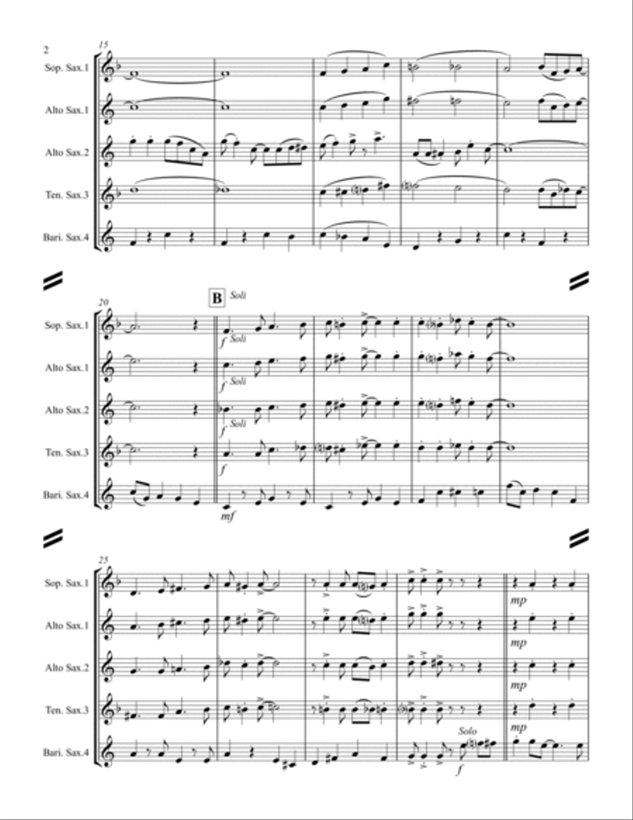 I Want A Little Girl I Want A Little Girl Saxophone Quartet scores gallery preview page 3