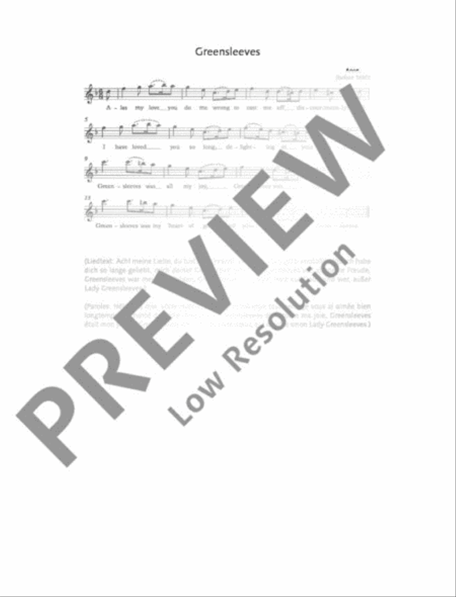 Greensleeves to a Ground Alto Recorder scores gallery preview page 3
