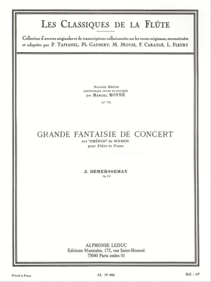 Great Concert Fantasy, Op. 52- Flute Classics By Marcel Moyse 