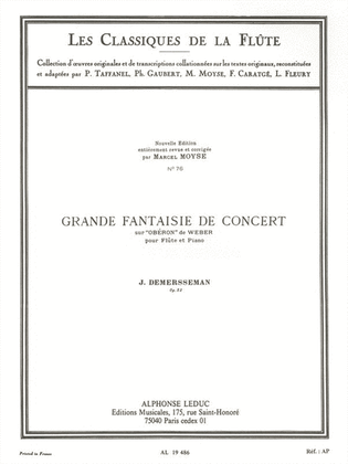 Book cover for Great Concert Fantasy, Op. 52 - Les Classiques de la Flute No. 76