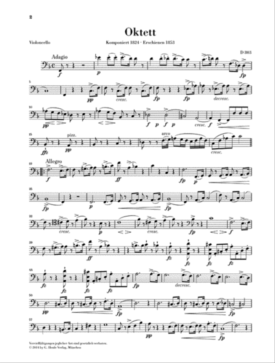 Octet in F Major D 803 Set of Parts scores gallery preview page 4