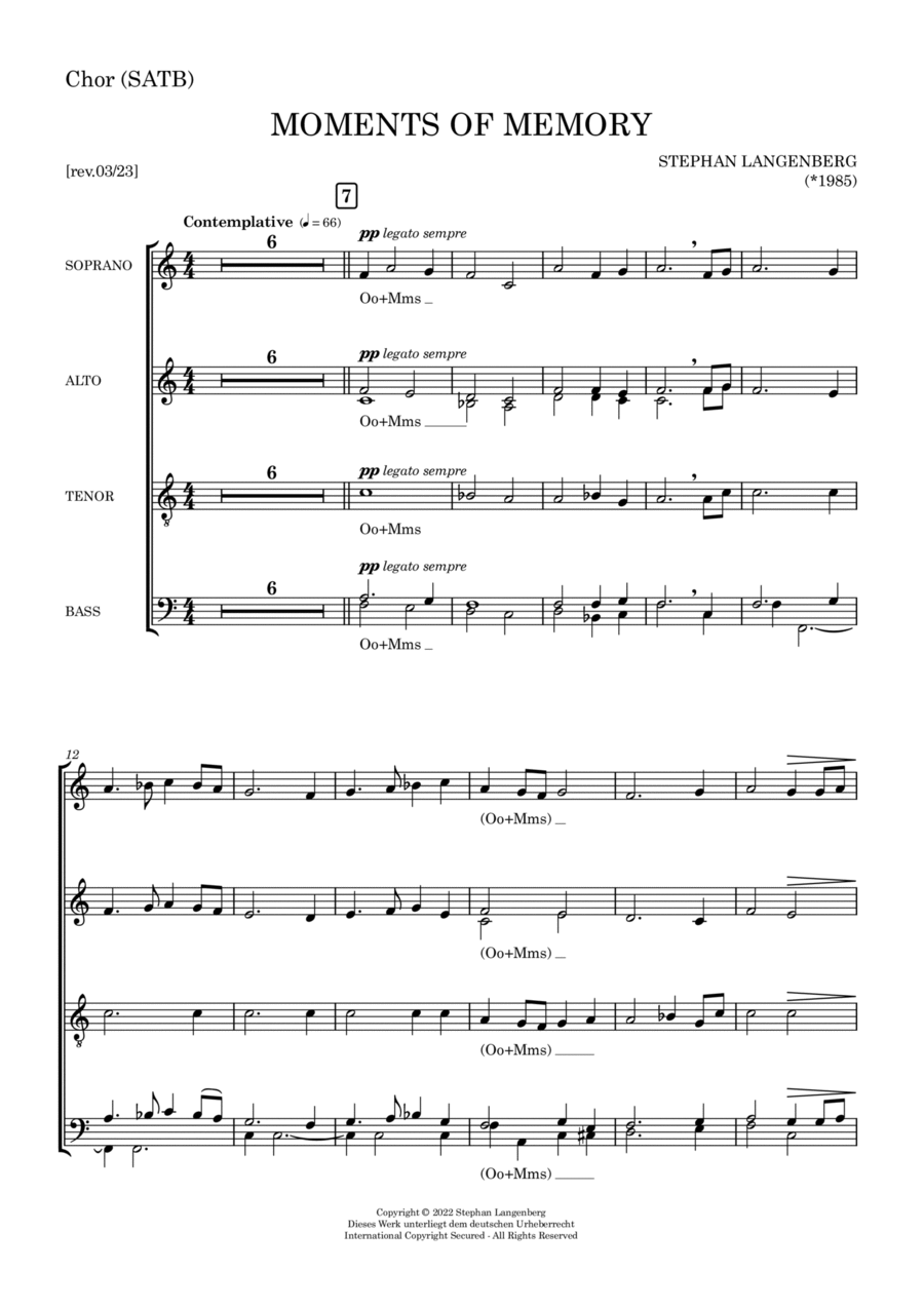 Moments of Memory 4-Part scores gallery preview page 1