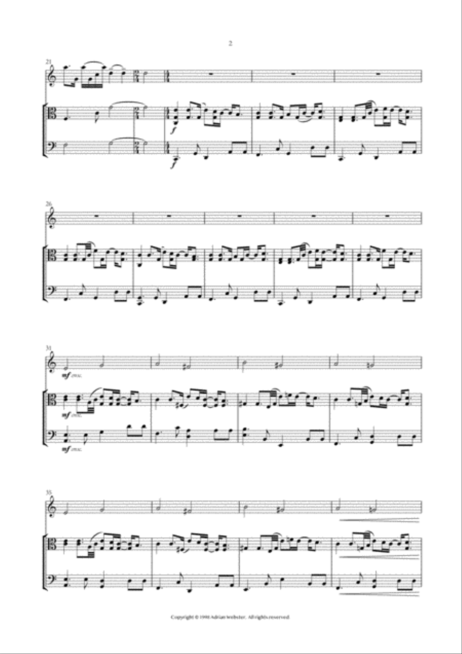 Who Wants To Fall In Love? (Ballad Version) for String Trio - CrusaderBeach - Romantic Wedding Music String Trio scores gallery preview page 2