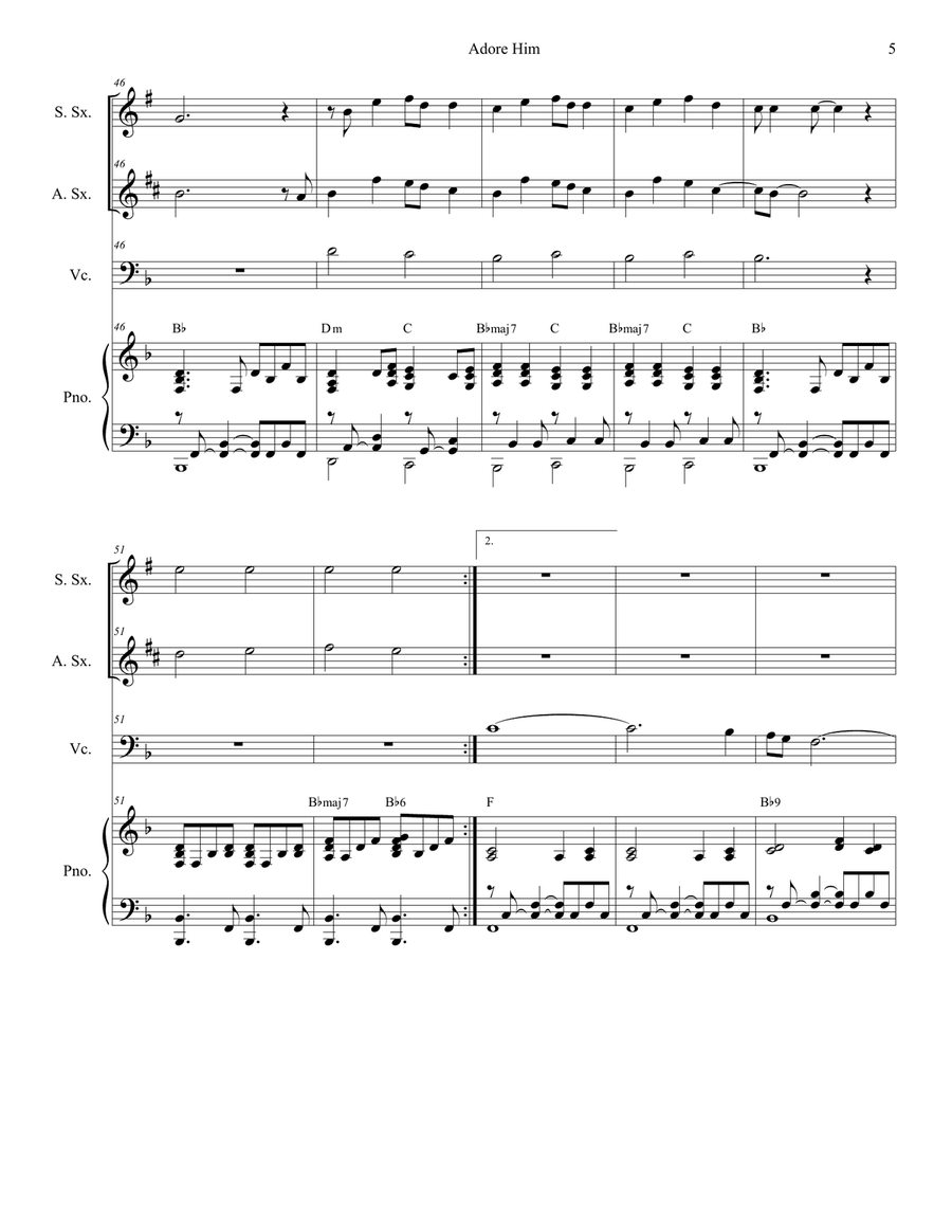 Adore Him Adore Him Woodwind Duet scores gallery preview page 5