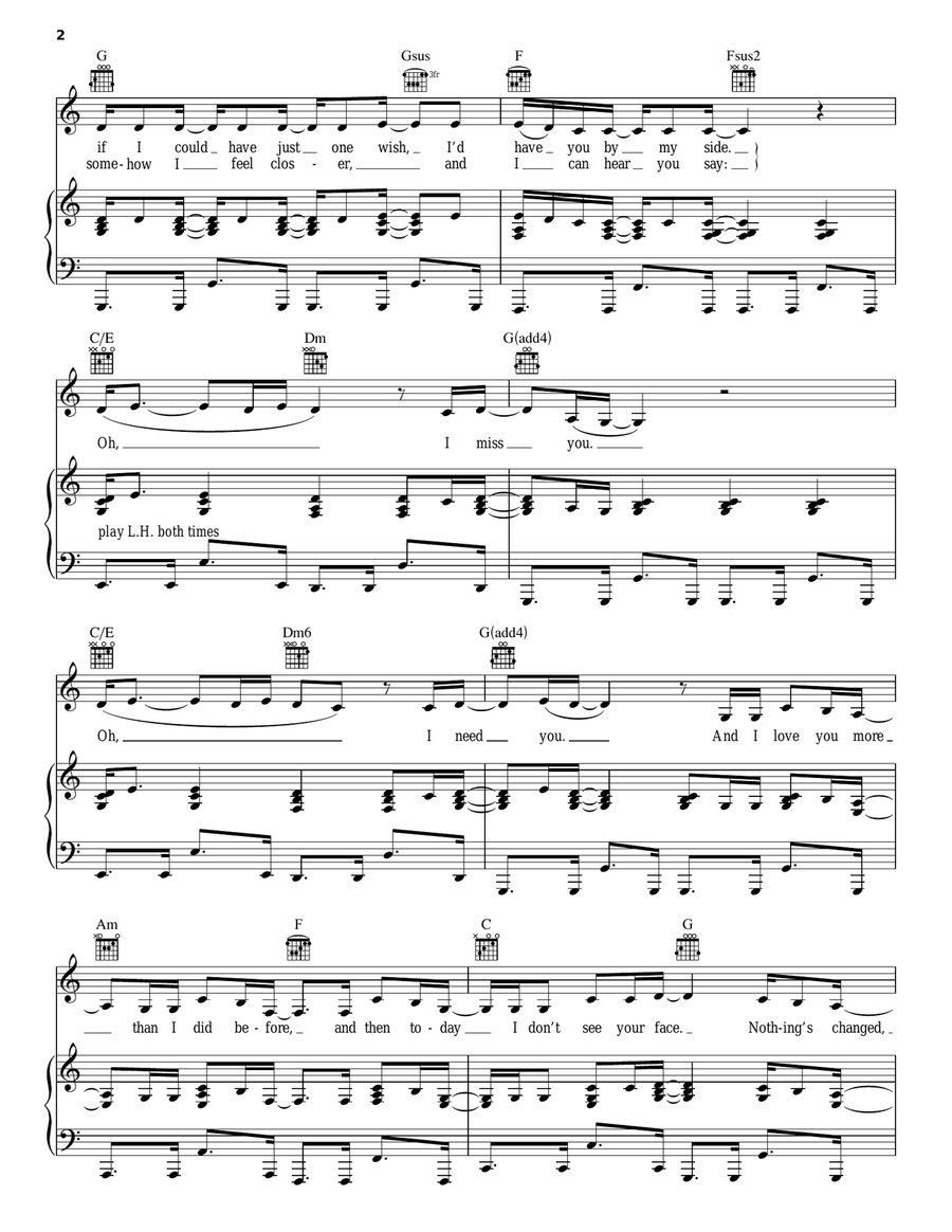 Stay Piano, Vocal, Guitar scores gallery preview page 2
