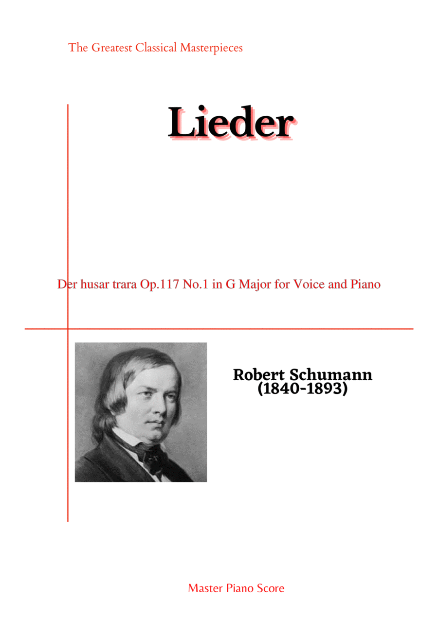 Schumann-Der husar trara Op.117 No.1 in G Major for Voice and Piano Voice Solo scores gallery preview page 1