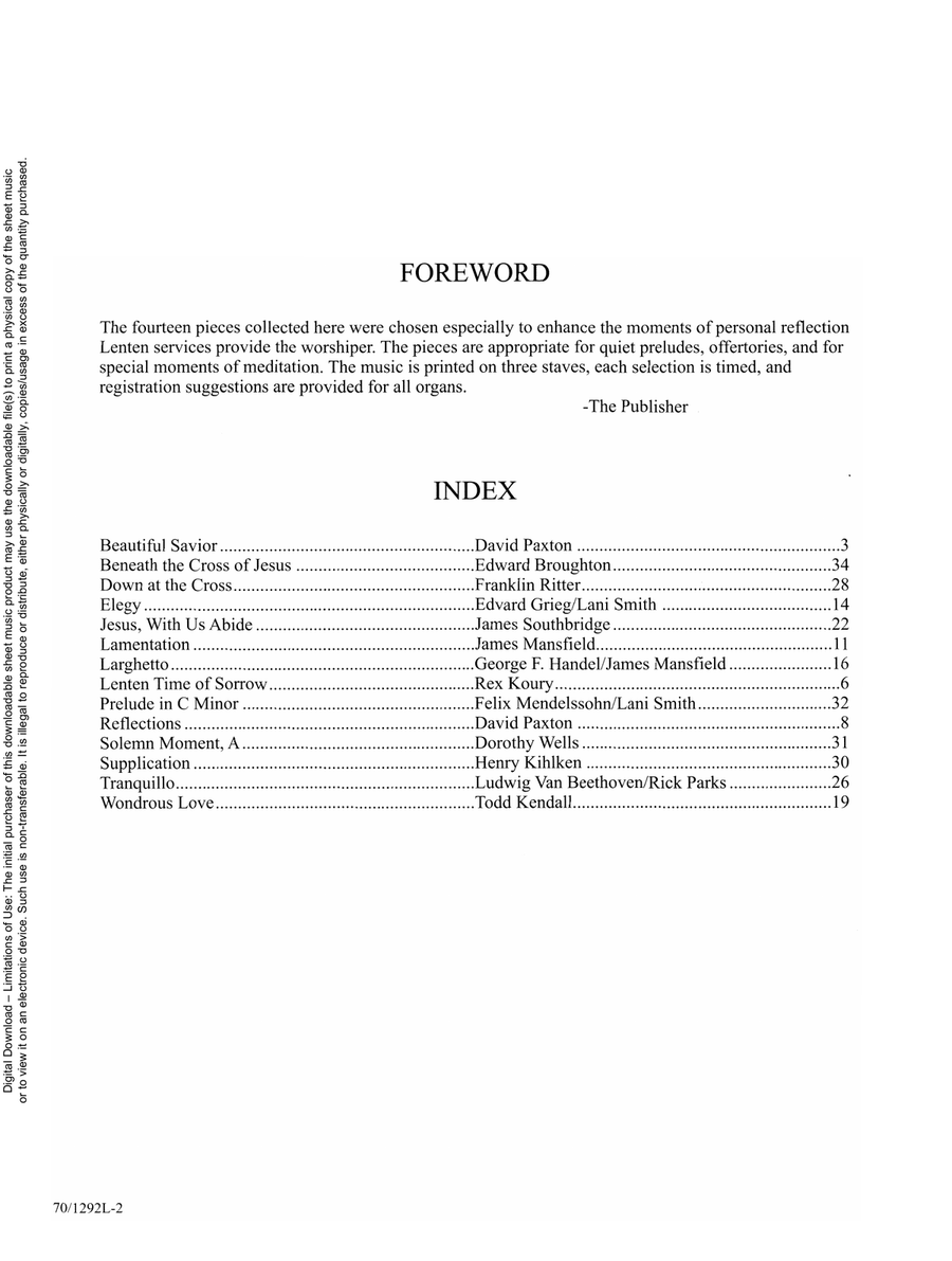 Lenten Reflections for Organ Organ Solo scores gallery preview page 4