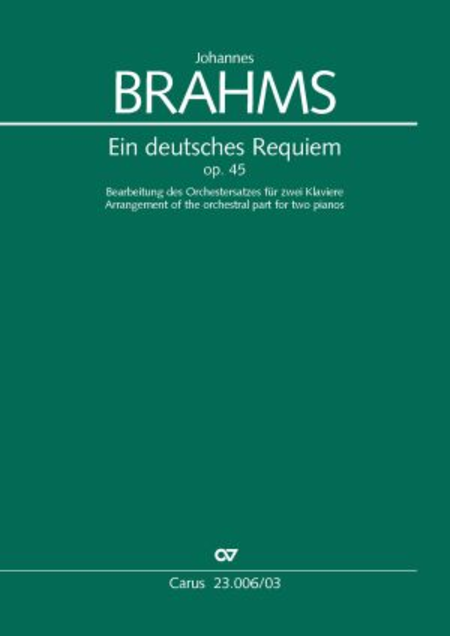Johannes Brahms : Ein Deutsches Requiem. (arr)