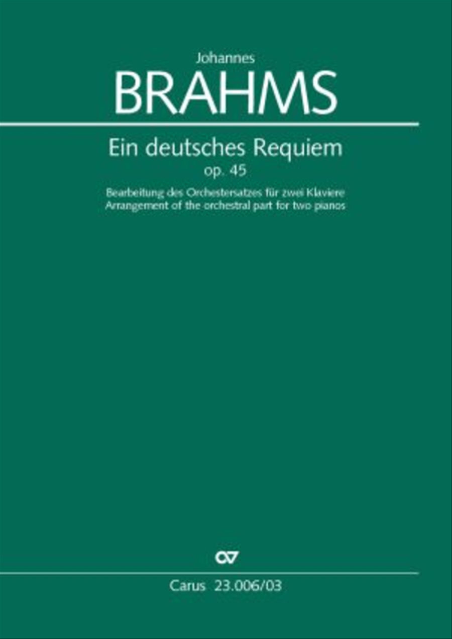 Johannes Brahms : Ein Deutsches Requiem. (arr)