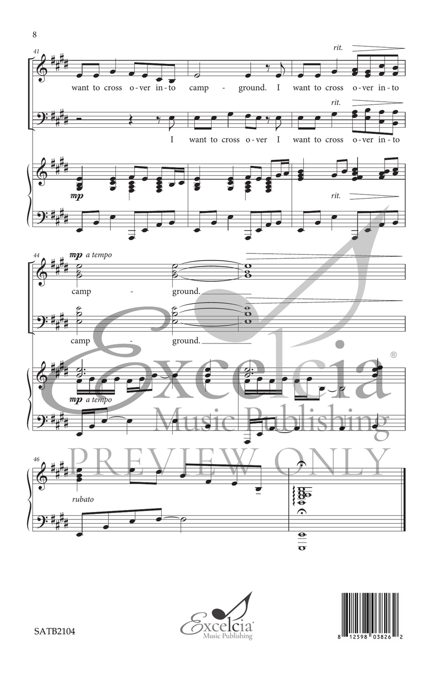 Deep River (SATB) 4-Part scores gallery preview page 9
