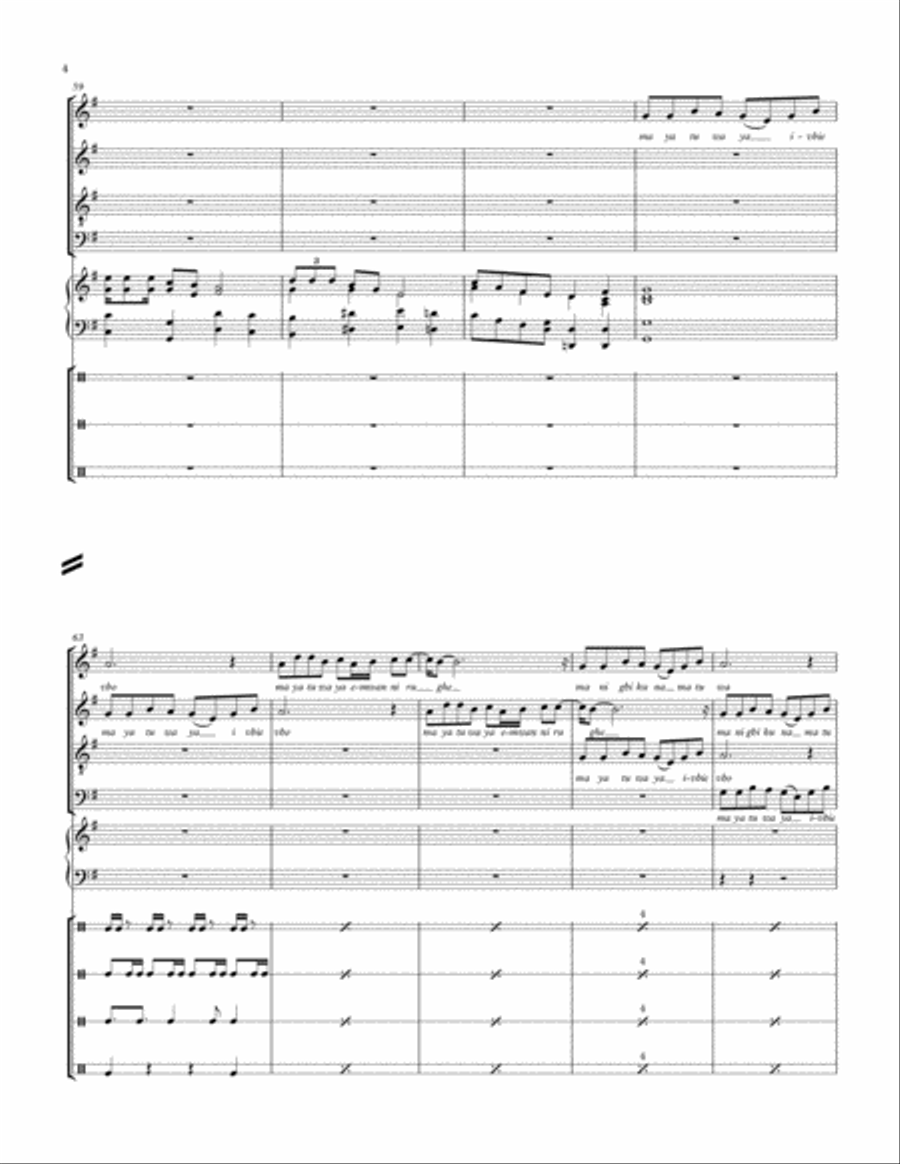 MA TU WA YA 4-Part scores gallery preview page 4
