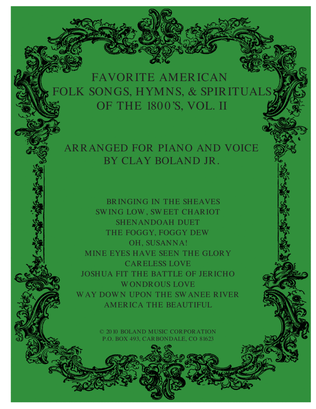 Book cover for Favorite American Folk Songs, Hymns, and Spirituals of the 1880's Vol. II