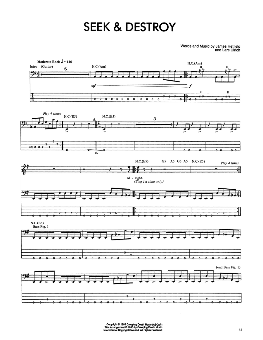 Seek & Destroy Acoustic Guitar scores gallery preview page 1
