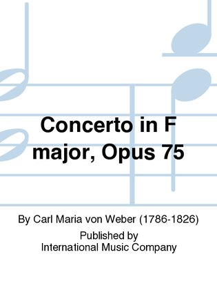 Book cover for Concerto In F Major, Opus 75
