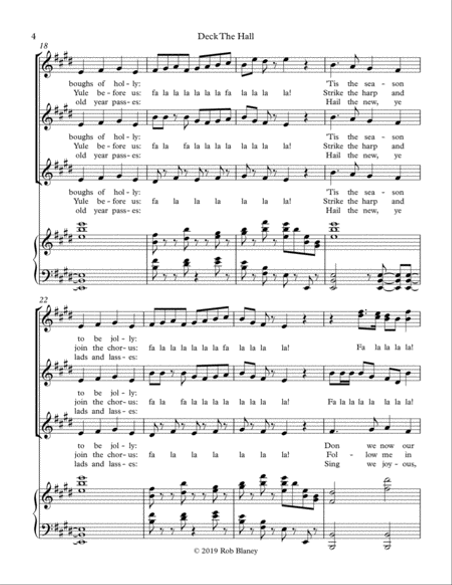 Deck The Hall (Fa La La La La) SSA scores gallery preview page 4