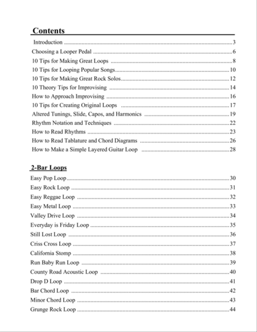 The Pop Rock Guitar Looper Pedal Book Electric Guitar scores gallery preview page 5