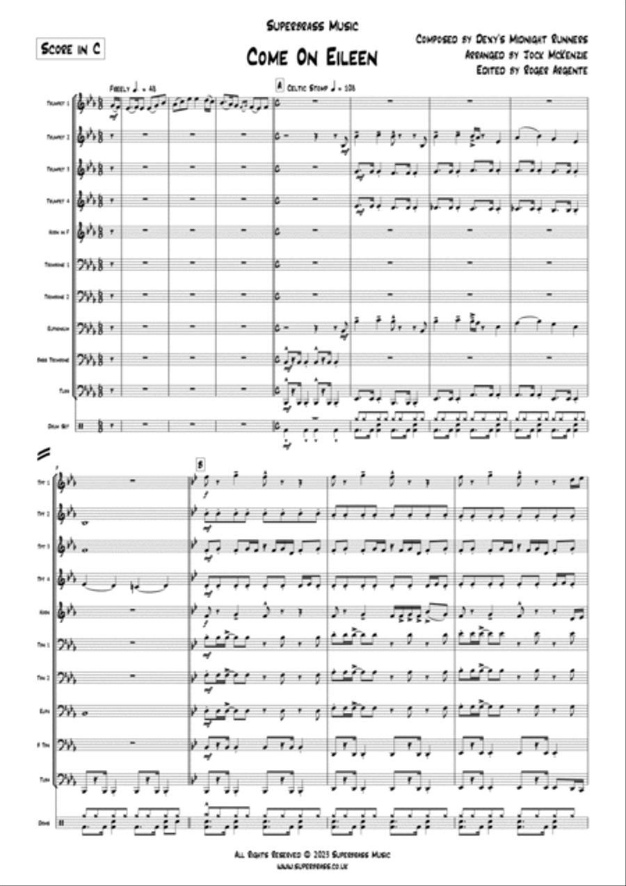 Come On Eileen Come On Eileen Brass Ensemble scores gallery preview page 3